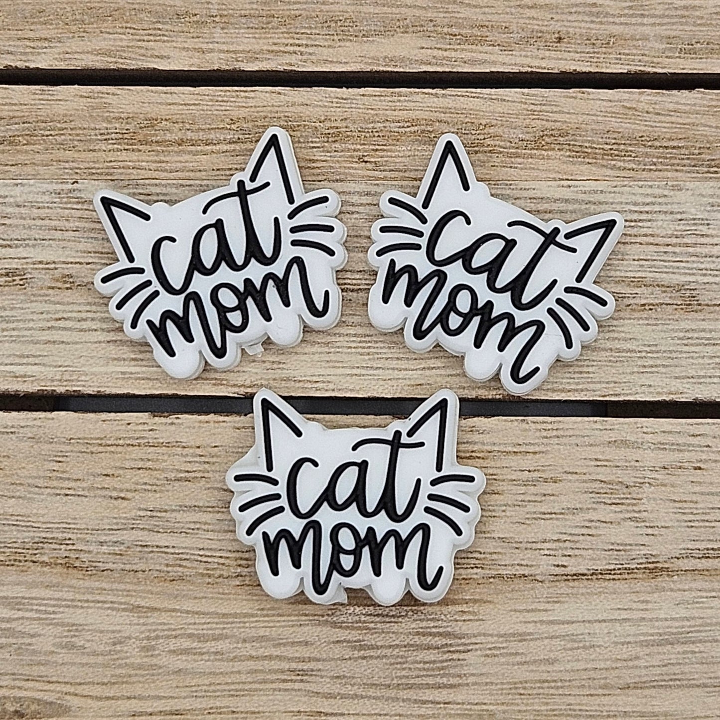 Silicone Focal Beads: Cat Mom | Cartoon Beads | DIY Craft Beads | Beads for wristlets, pens, keychains