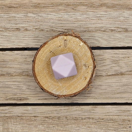 Hexagon Silicone Bead - 14mm - POWDER PINK