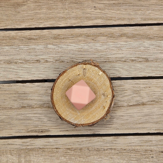 Hexagon Silicone Bead - 14mm - PEACH