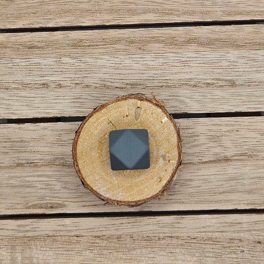 Hexagon Silicone Bead - 14mm - DARK GREY