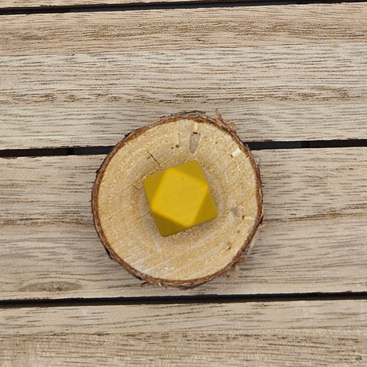 Hexagon Silicone Bead - 14mm - MUSTARD