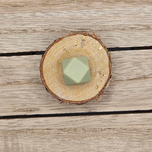 Hexagon Silicone Bead - 14mm - SAGE