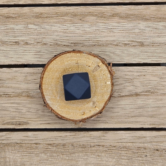 Hexagon Silicone Bead - 14mm - POWDERED SAPPHIRE