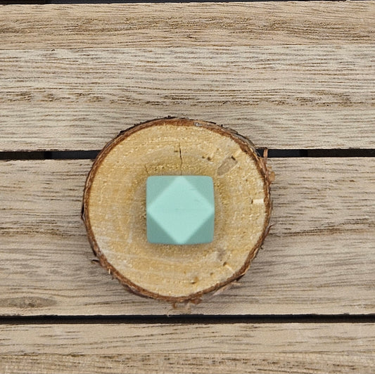 Hexagon Silicone Bead - 14mm - KEY LIME