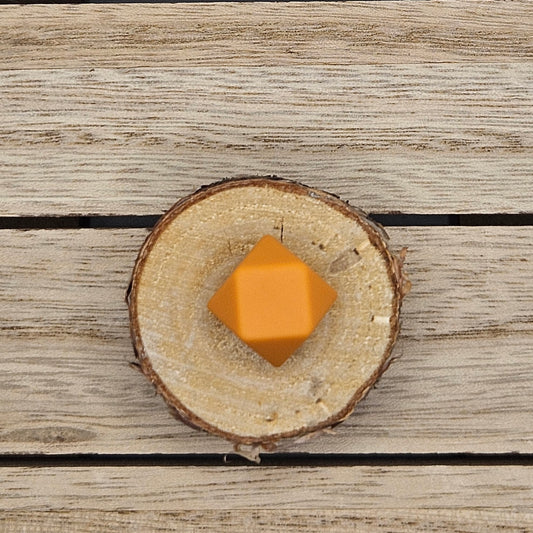 Hexagon Silicone Bead - 14mm - PUMPKIN