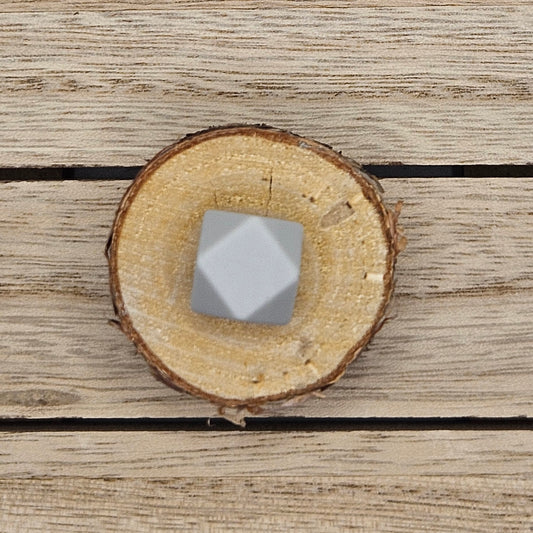 Hexagon Silicone Bead - 14mm - LIGHT GREY