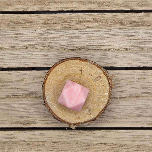 Hexagon Silicone Bead - 14mm - MARBLE PINK