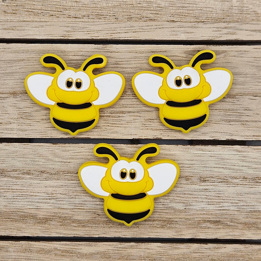 Silicone Focal Beads: Bee | Cartoon Beads | DIY Craft Beads | Beads for wristlets, pens, keychains