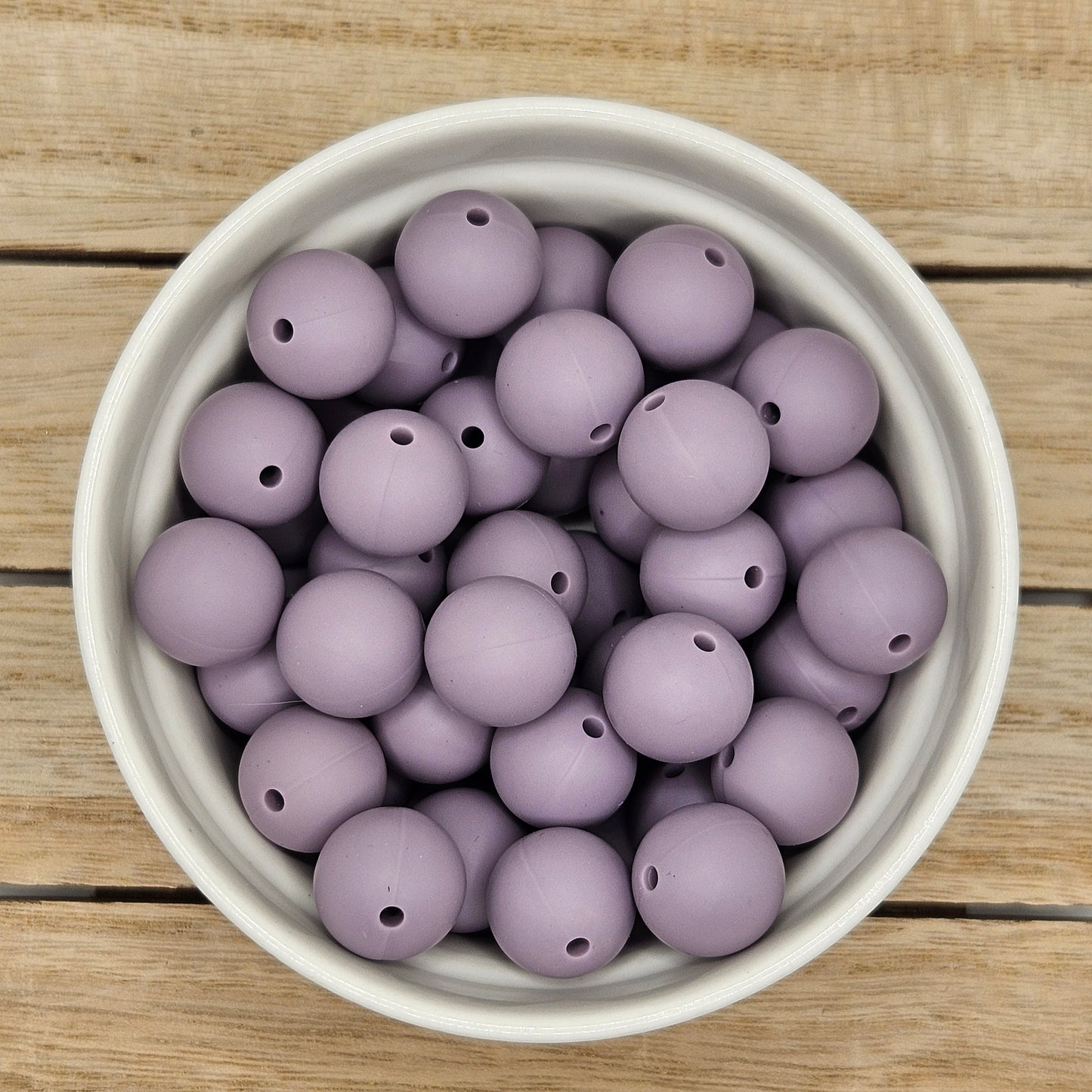 Round Silicone Bead - 12mm AND 15mm. Grey Purple