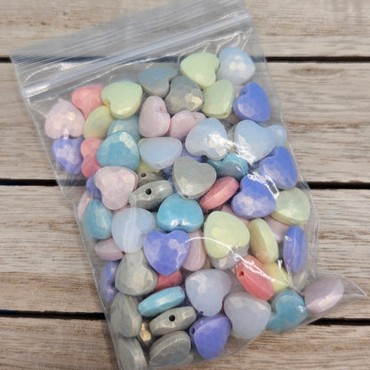 Heart Faceted Acrylic Beads | bead accessories | colorful heart beads | friendship beads