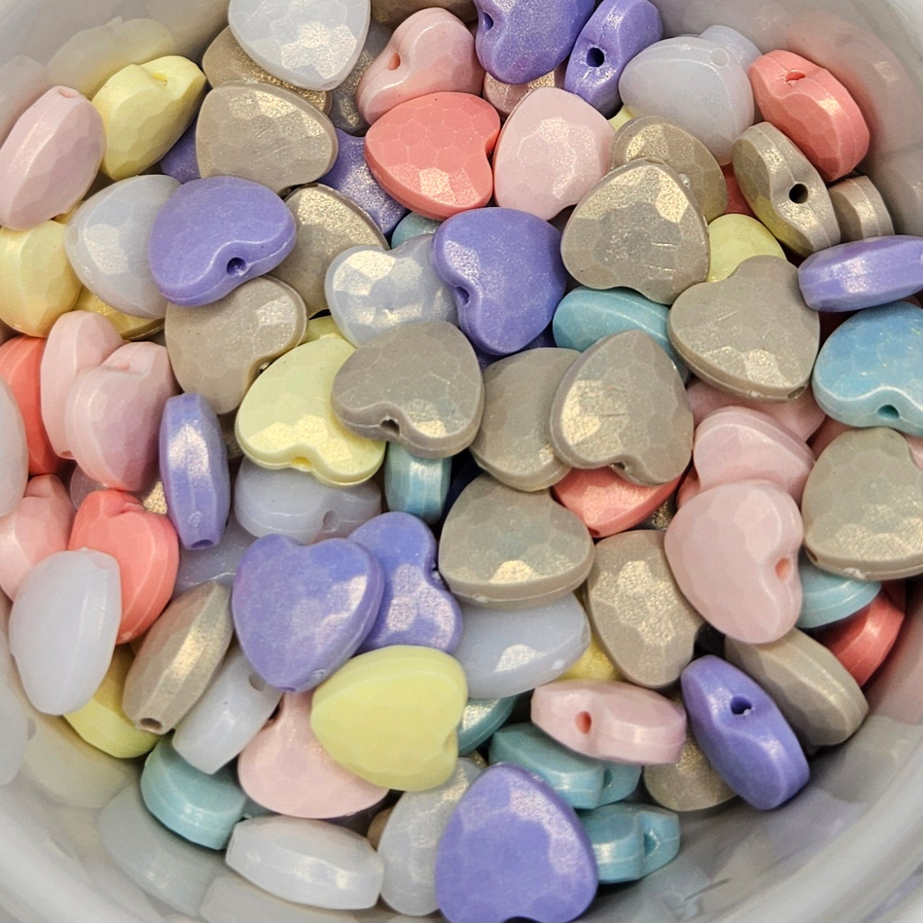 Heart Faceted Acrylic Beads | bead accessories | colorful heart beads | friendship beads