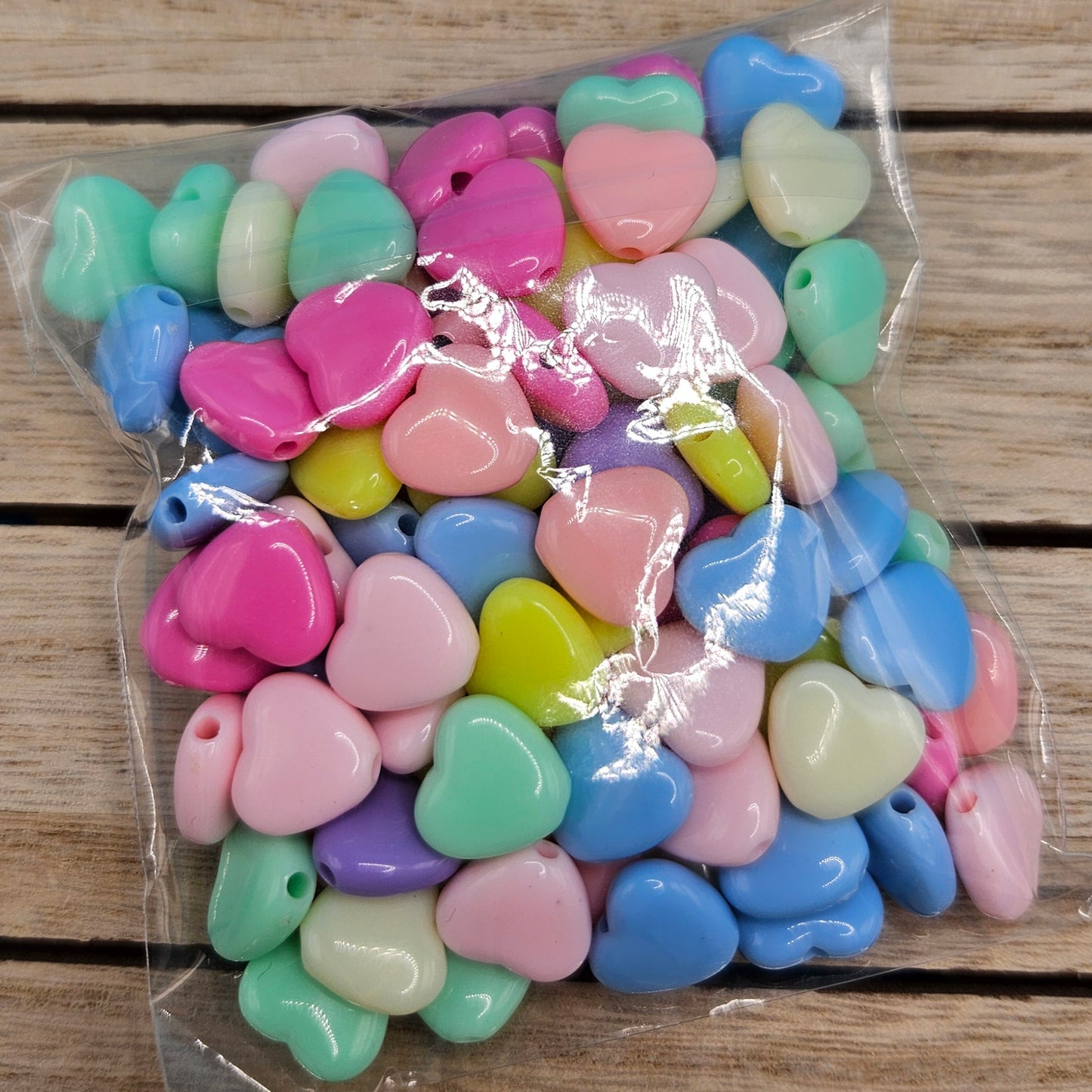 Heart Acrylic Beads | beads for bracelets | bead accessories | colorful hearts