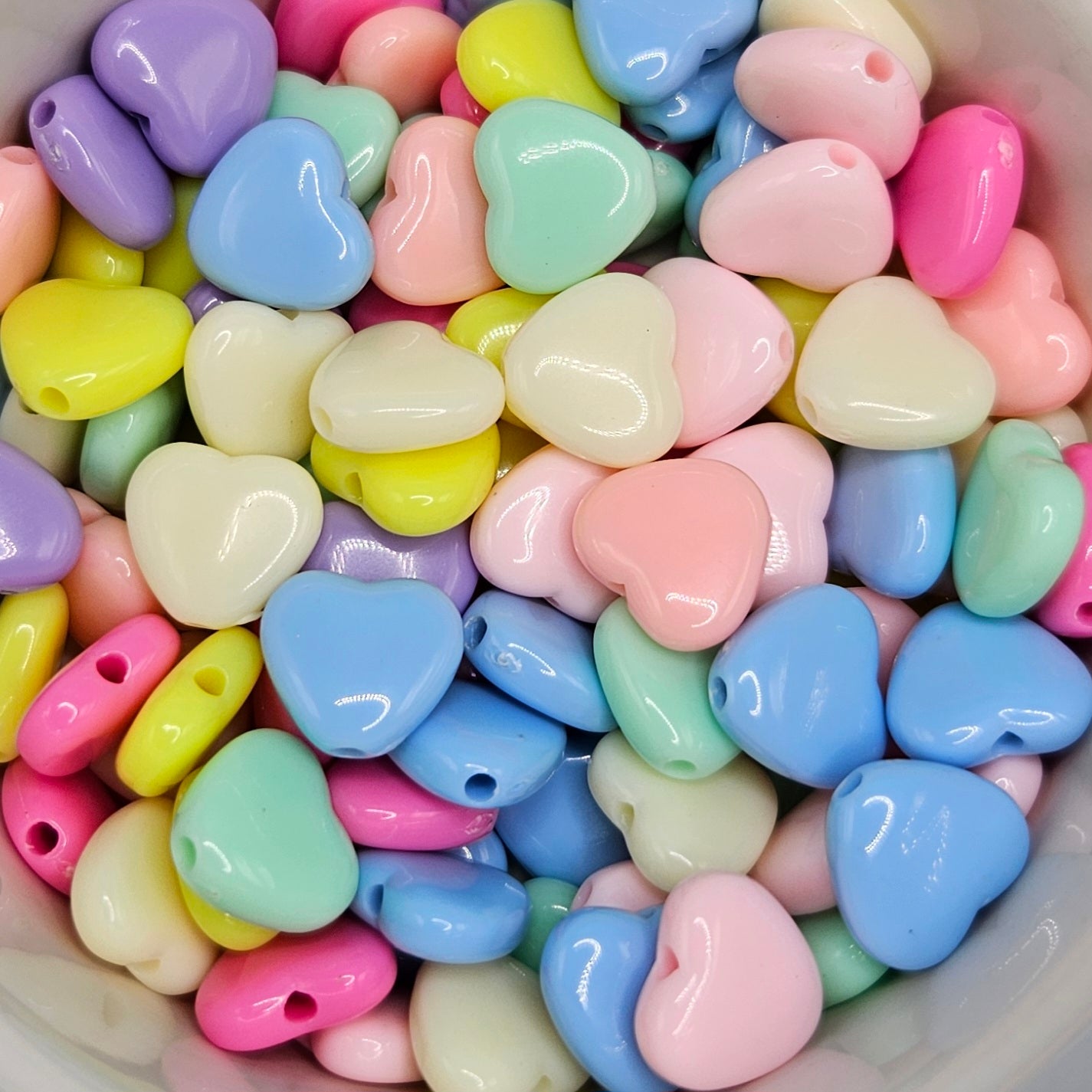 Heart Acrylic Beads | beads for bracelets | bead accessories | colorful hearts