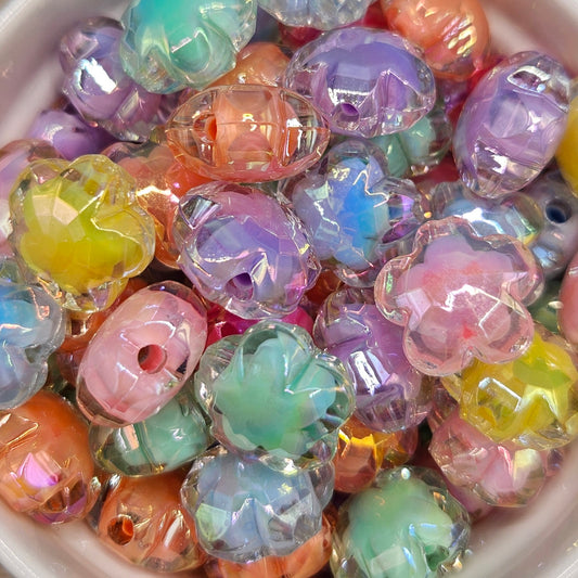 Acrylic Flowers Multicolour Pack (100) | Beads for pens | beading accessories | bead supplies