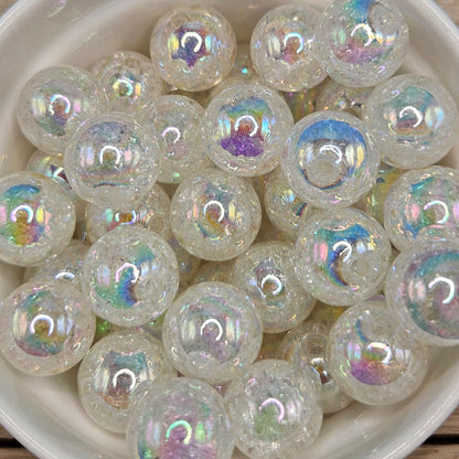 16mm Glittery Glassy Acrylic Beads | beads for pens | glitter acrylic beads for wristlets