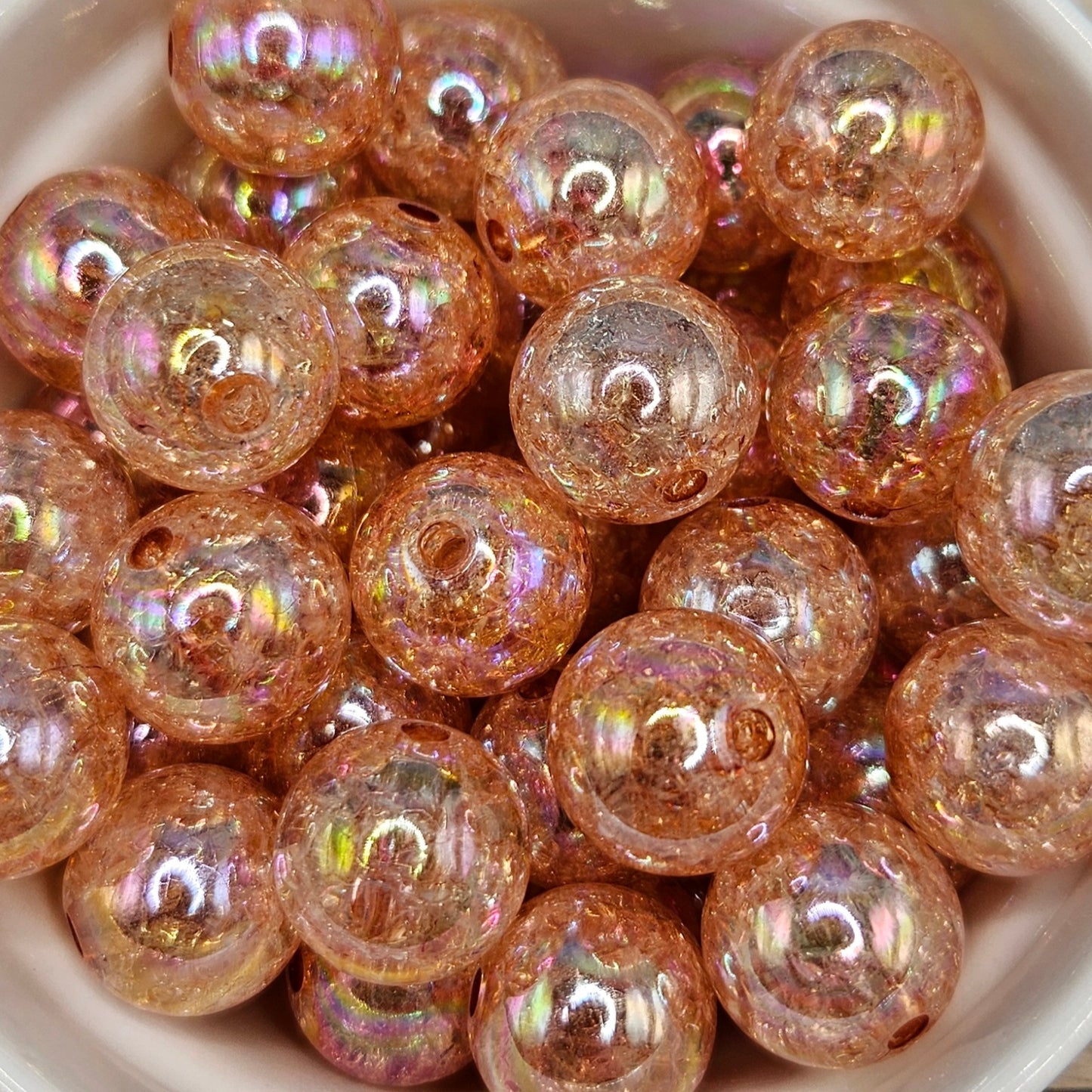 16mm Glittery Glassy Acrylic Beads | beads for pens | glitter acrylic beads for wristlets