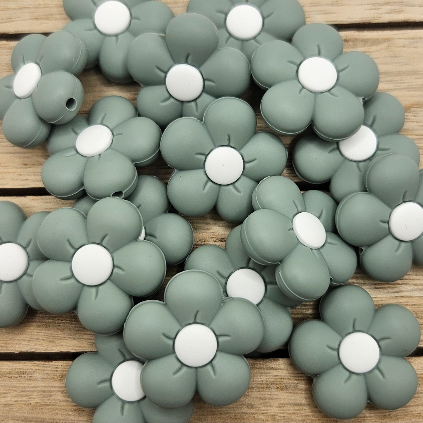 Silicone Focal Beads: Moss Flower | Cartoon Beads | DIY Craft Beads | Beads for wristlets, pens, keychains