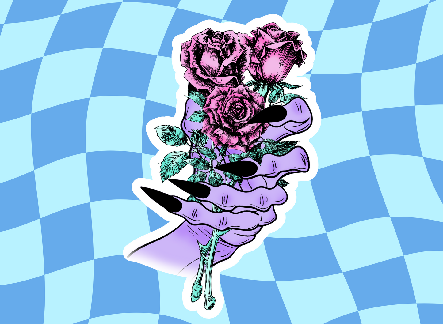 Cute Halloween Sticker | Halloween Sticker | Roses | Purple Roses | Glossy sticker | gift for halloween, kids, children DS100235