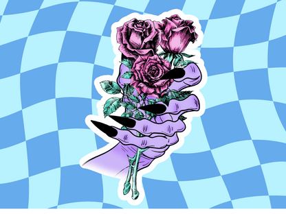 Cute Halloween Sticker | Halloween Sticker | Roses | Purple Roses | Glossy sticker | gift for halloween, kids, children DS100235