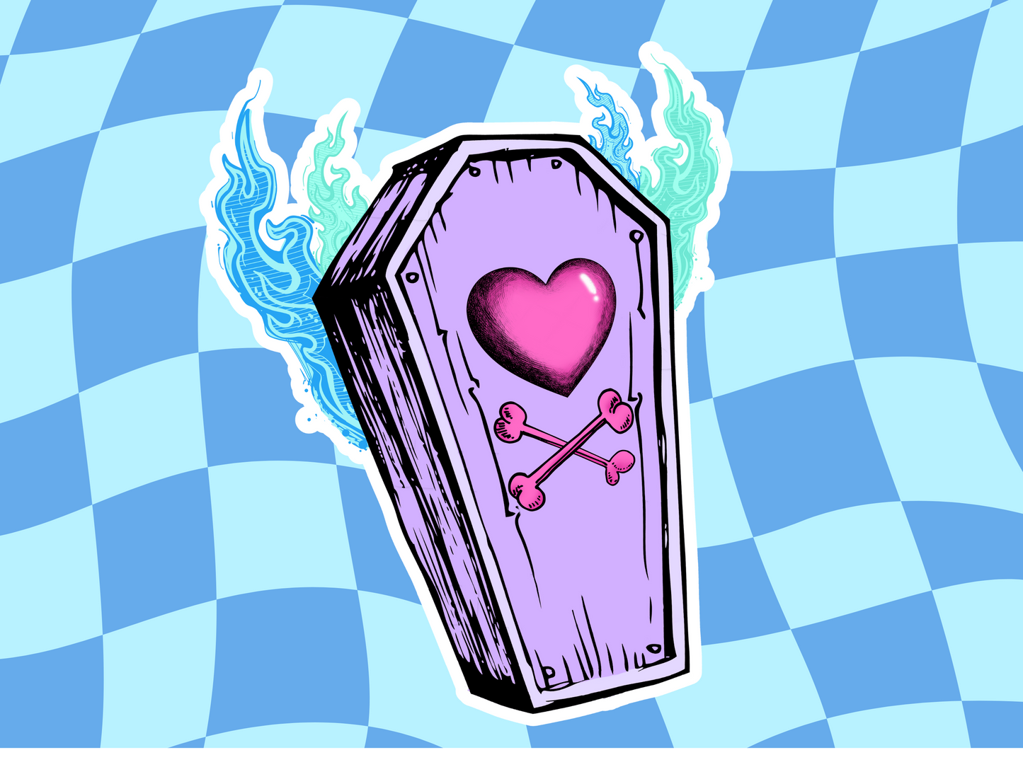 Cute Halloween Sticker | Halloween Sticker | Coffin | Glossy sticker | gift for halloween, kids, children DS100239