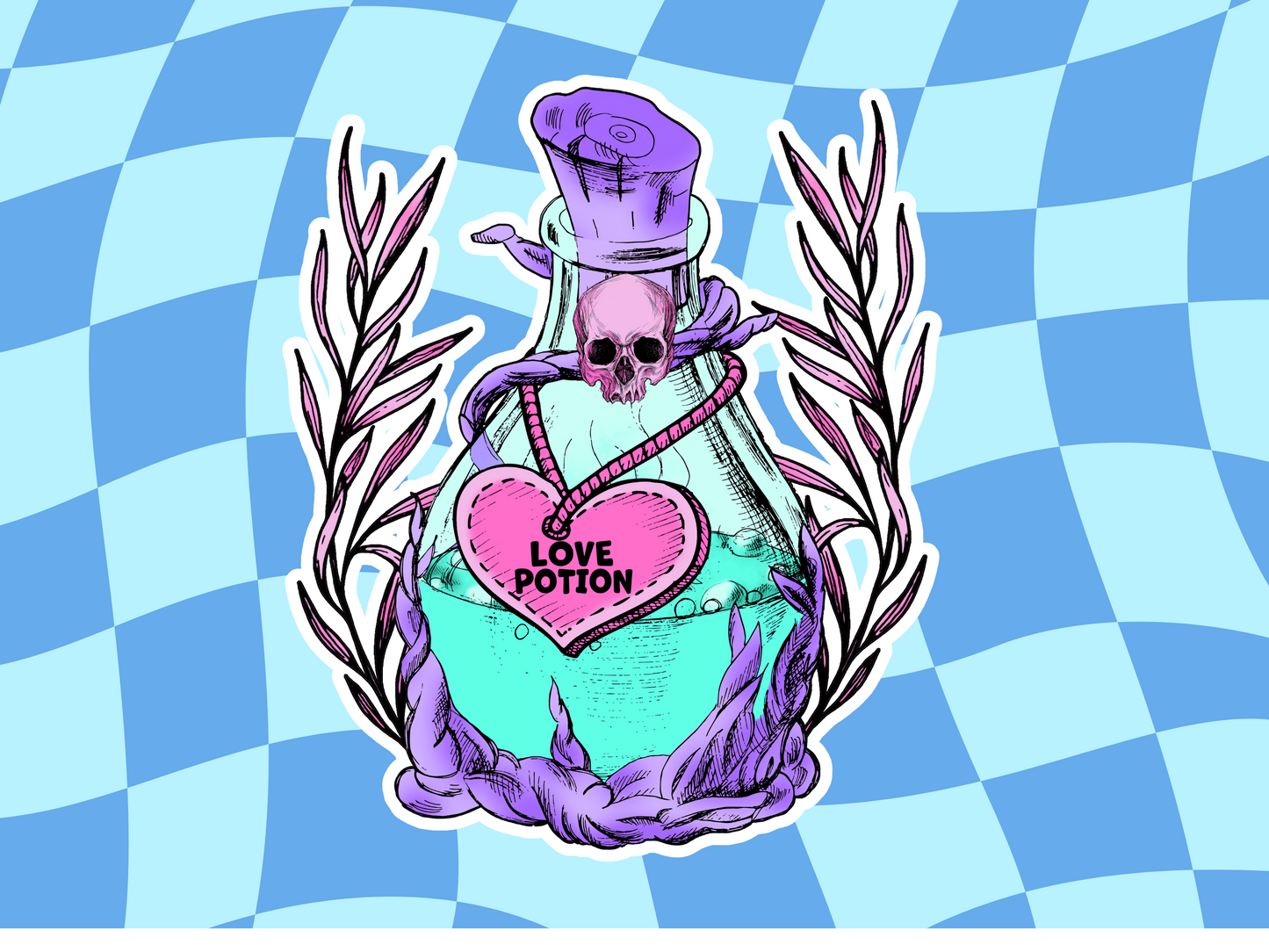 Cute Halloween Sticker | Halloween Sticker | love potion | Glossy sticker | gift for halloween, kids, children DS100245