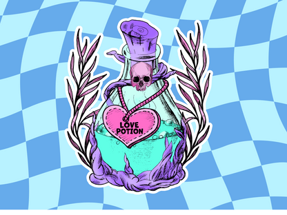 Cute Halloween Sticker | Halloween Sticker | love potion | Glossy sticker | gift for halloween, kids, children DS100245