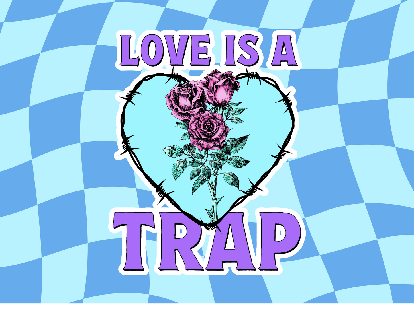 Cute Halloween Sticker | Halloween Sticker | Love is a trap | Glossy sticker | gift for halloween, kids, children DS100238