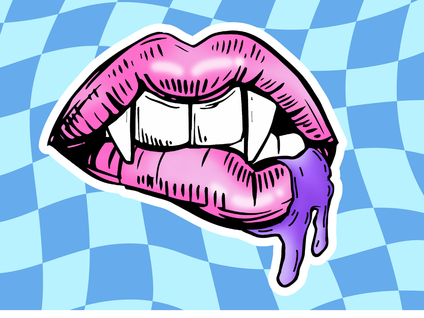 Cute Halloween Sticker | Halloween Sticker | Vampire lips | Glossy sticker | gift for halloween, kids, children DS100240