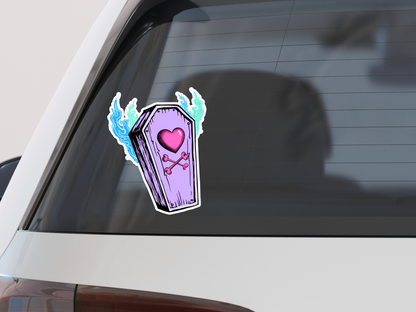 Cute Halloween Sticker | Halloween Sticker | Coffin | Glossy sticker | gift for halloween, kids, children DS100239