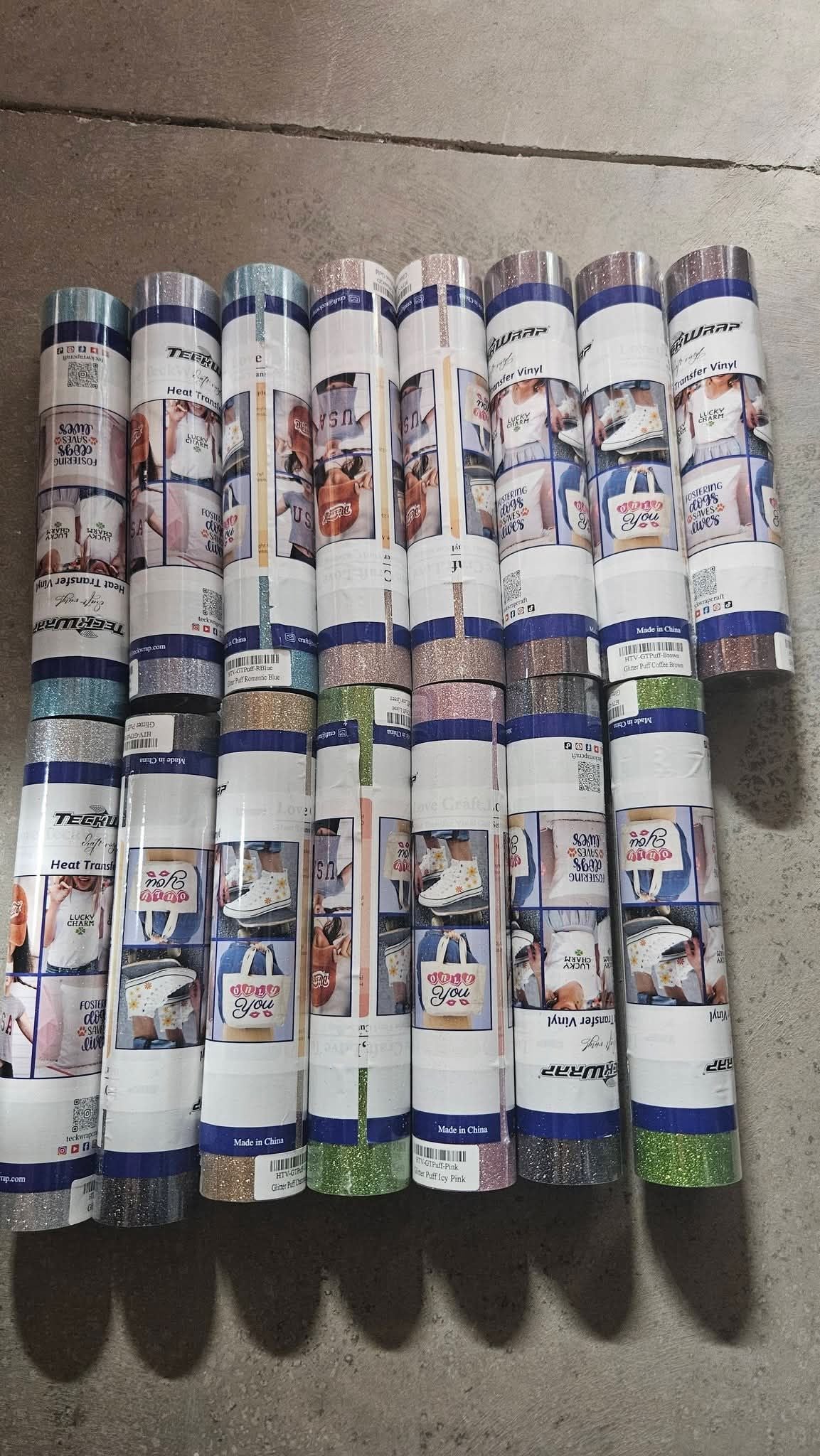 Teckwrap glitter puff. 15 x rolls