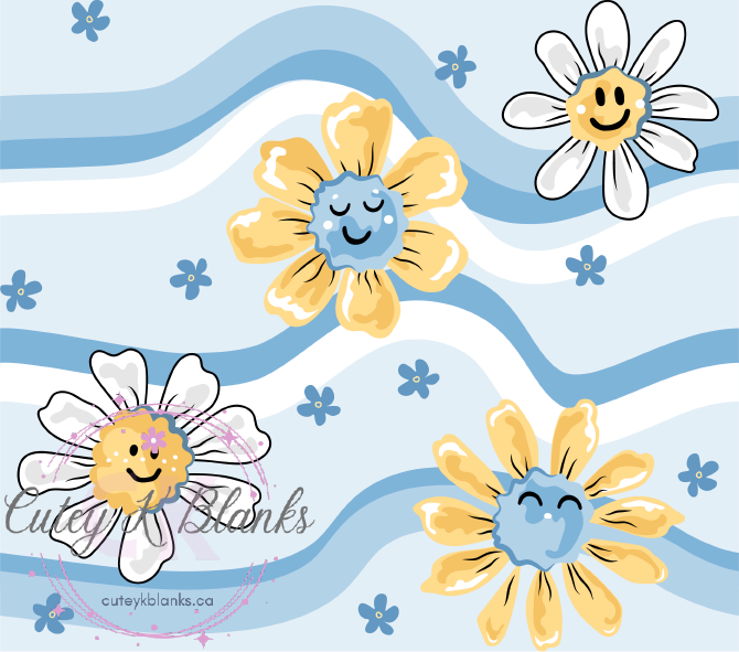 Tumbler Wraps  - Happy Daisy - TW100077 - Cutey K Blanks