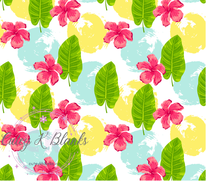 Tumbler Wraps  - Flower and Leaves - TW100091 - Cutey K Blanks