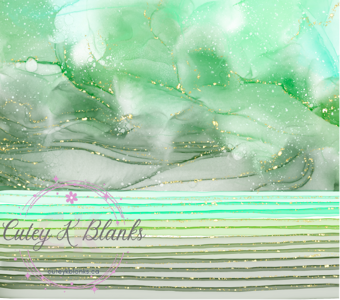 Tumbler Wraps  - Green Watercolour - TW100095 - Cutey K Blanks