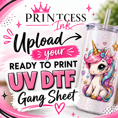 Custom UV DTF Print, Ready to Use Stickers. UPLOAD YOUR GANG SHEET | Permanent Stickers | White Base Sticker