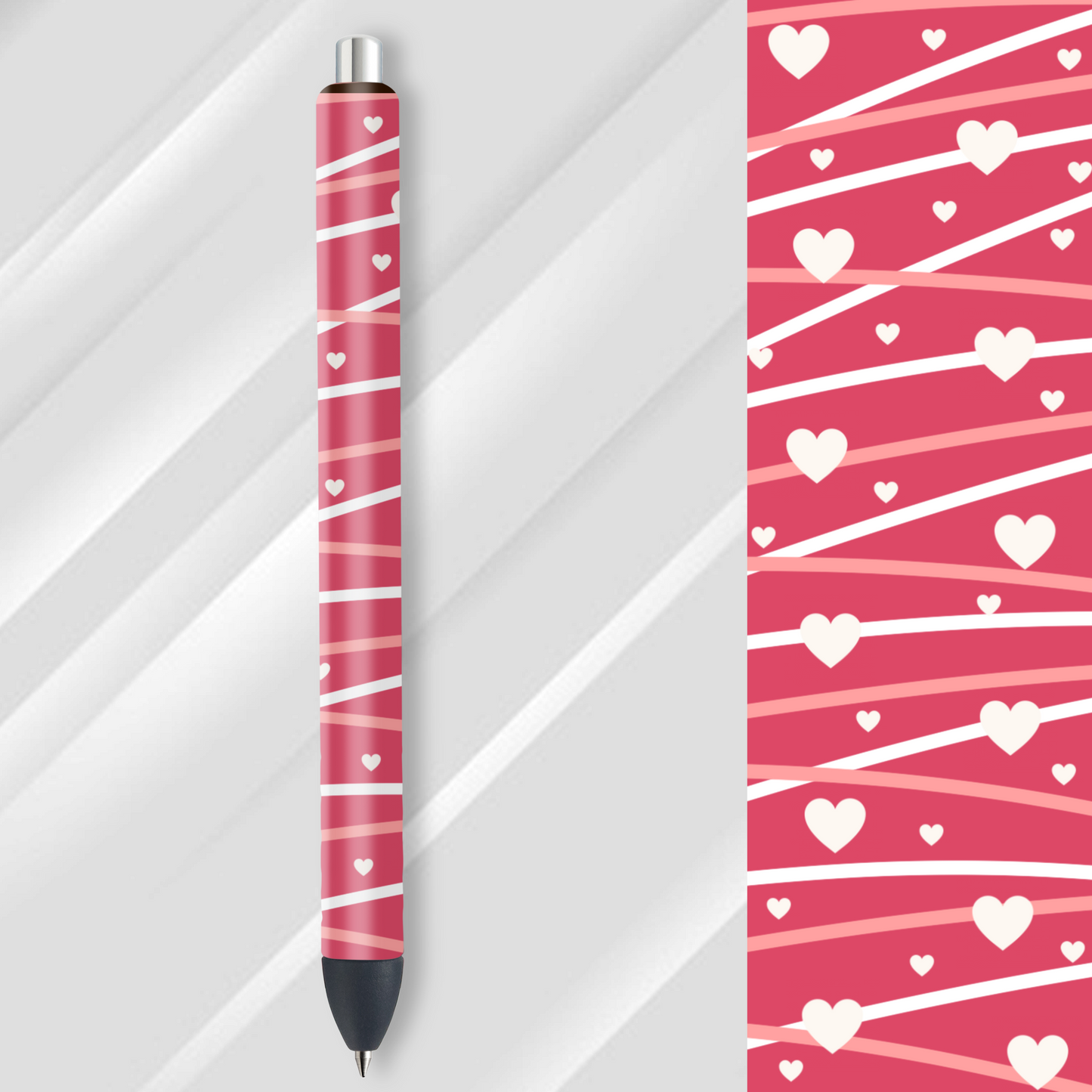 Vinyl Pen Wrap / Bookmark Prints - Hearts - P100068