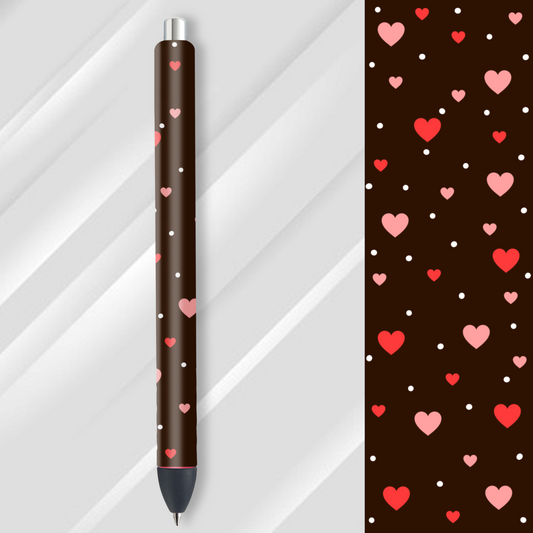 Vinyl Pen Wrap / Bookmark Prints - Hearts - P100069