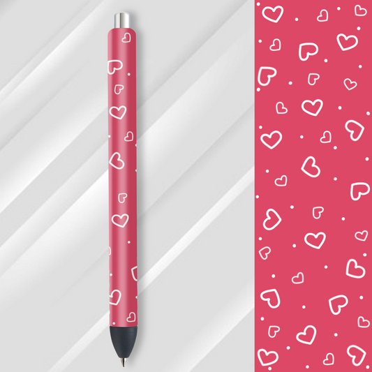 Vinyl Pen Wrap / Bookmark Prints - Hearts - P100070