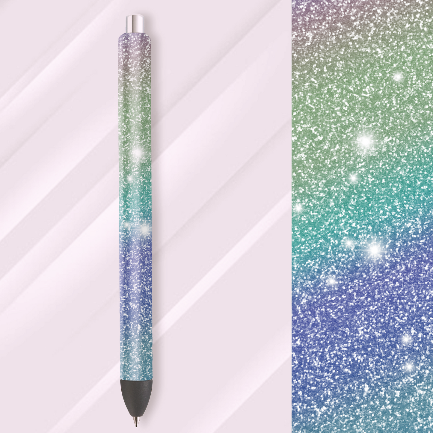 Vinyl Pen Wrap / Bookmark Prints - Colourful Glitter Wrap - P100092