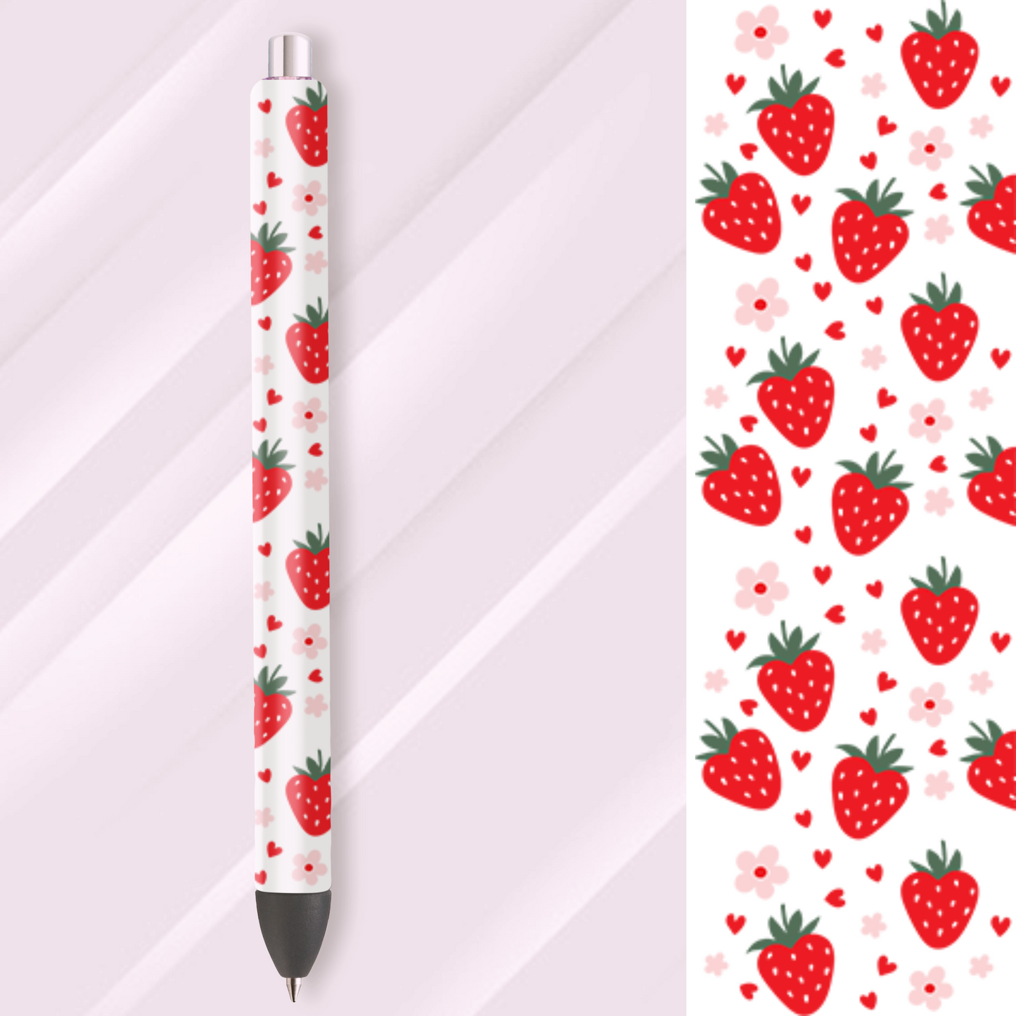 Ready to Use: UV DTF Pen Wrap: Strawberries UVDTF100259