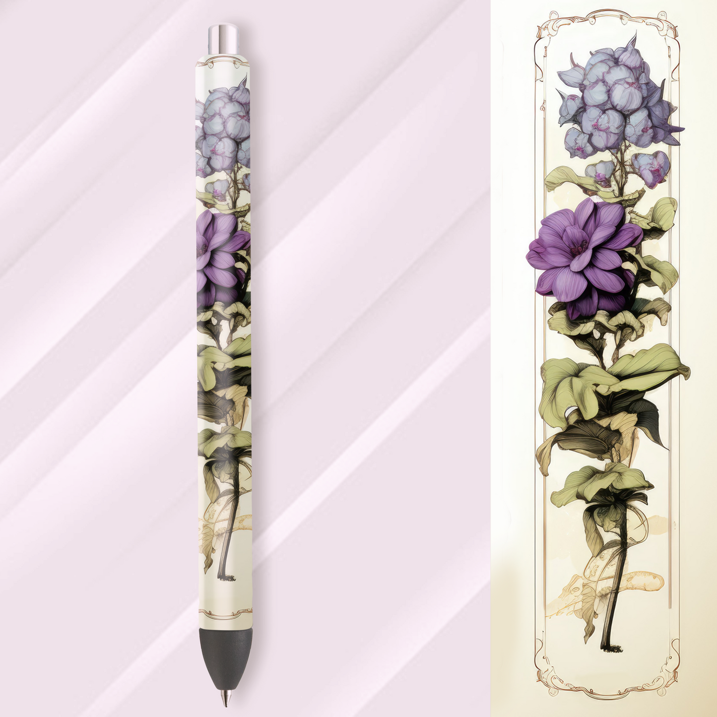 Vinyl Pen Wrap / Bookmark Prints - Flower Bouquet - P100072