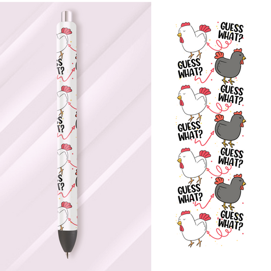 UV DTF Pen Wrap: Chicken pen wrap sticker UVDTF100559