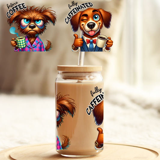 Tumbler Cup Wrap 16oz UV DTF Crystal Sticker: Coffee UVDTF100378