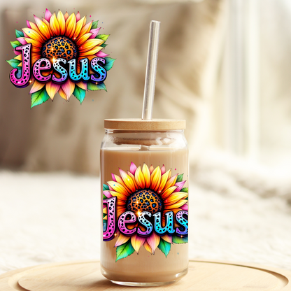 Tumbler Cup Wrap 16oz UV DTF Crystal Sticker: Jesus UVDTF100367