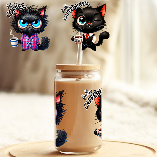 Tumbler Cup Wrap 16oz UV DTF Crystal Sticker: Coffee UVDTF100379
