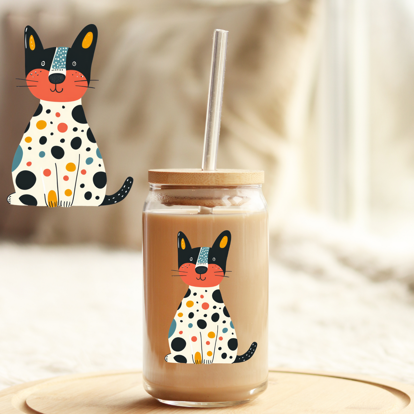 Tumbler Cup Decal 4" UV DTF Crystal Sticker: Doggy10 UVDTF100480