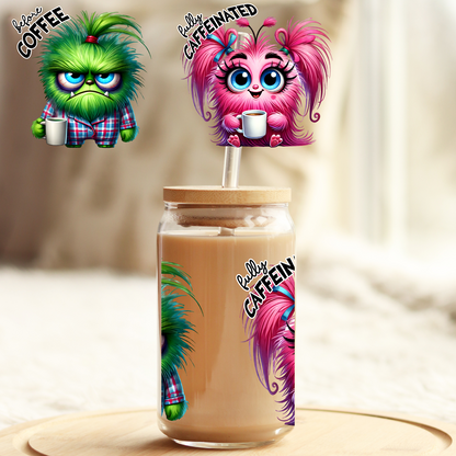Tumbler Cup Wrap 16oz UV DTF Crystal Sticker: Coffee UVDTF100381