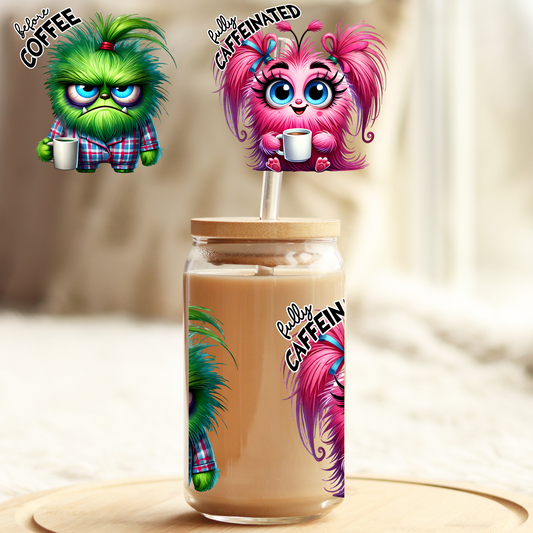 Tumbler Cup Wrap 16oz UV DTF Crystal Sticker: Coffee UVDTF100381