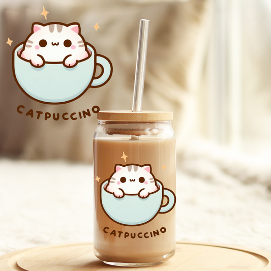 Tumbler Cup Decal 4" UV DTF Crystal Sticker: Kitty UVDTF100483