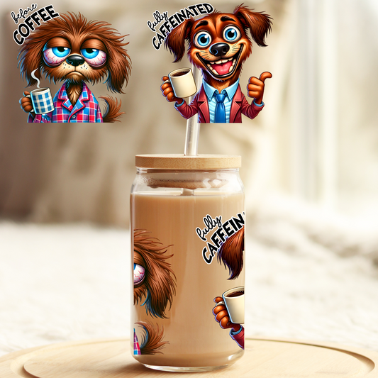 Tumbler Cup Wrap 16oz UV DTF Crystal Sticker: Coffee UVDTF100382