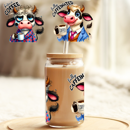 Tumbler Cup Wrap 16oz UV DTF Crystal Sticker: Coffee UVDTF100383
